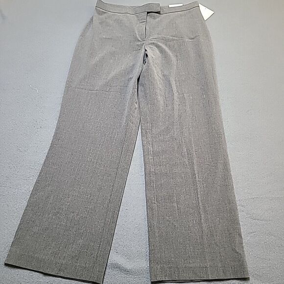 Sag Harbor Womens Trousers 12 Petite Pants Grey Stretch Slimming Solution - Picture 1 of 16